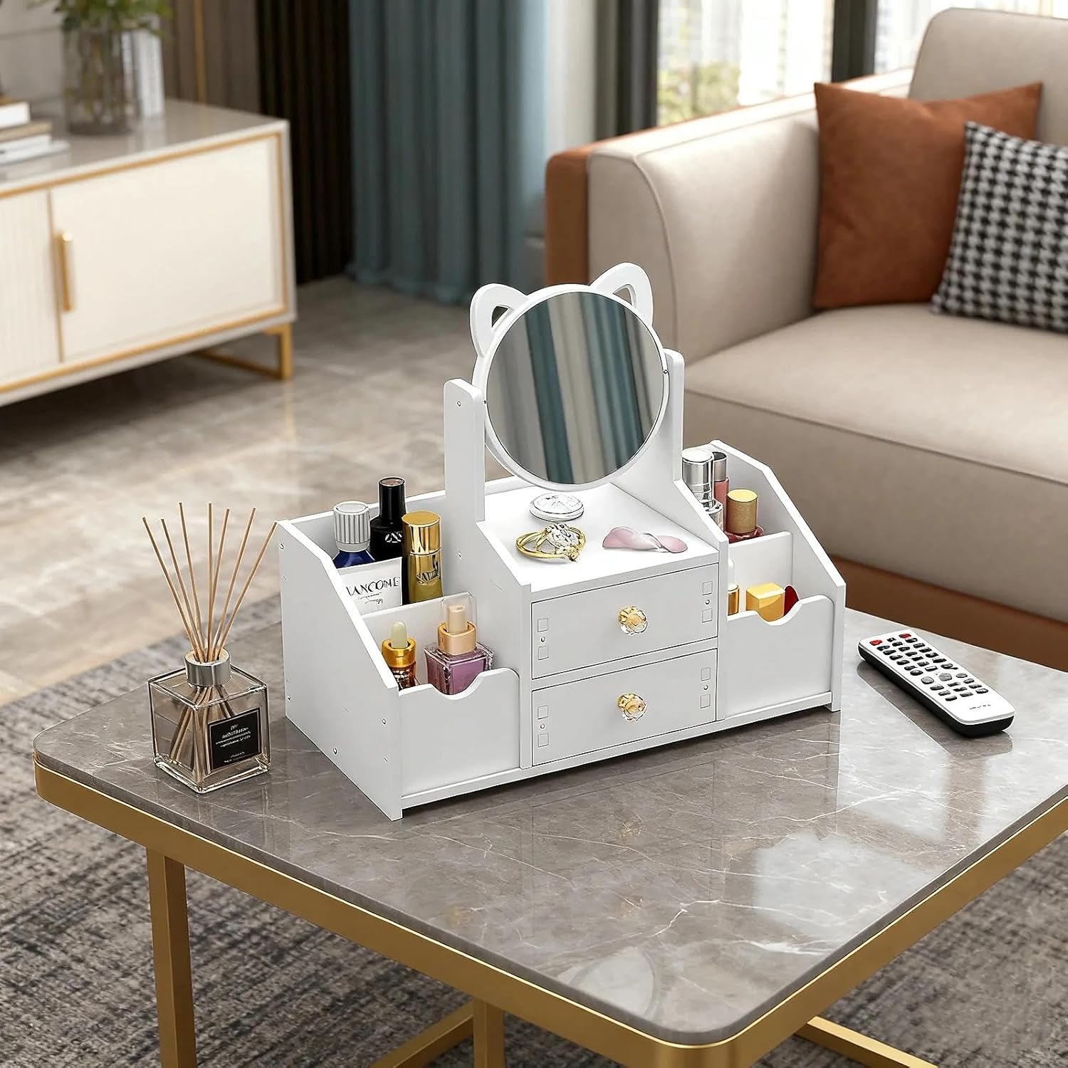 Vanity Table with Mirror & Storage